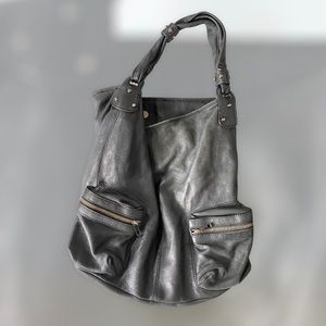 black leather large tote bag